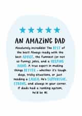 Heartfelt Father's Day Card - An Amazing Dad - 5 Stars created by Kreate Paper Co.