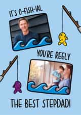 Personalised Father's Day Photo Card created by TeePee Creations - Cute Father's Day Card - For Stepdad - Fishing