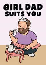 Funny Father's Day Card - Girl Dad - Tea Party created by Studio Doodles