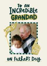 Personalised Father's Day Photo Card created by Abbie Imagine - Classic Father's Day Card - Incredible Grandad - Number One