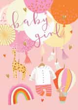 Cute New Baby Card - Baby Girl created by Louise Tiler