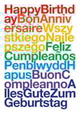 Classic Birthday Card - Typographic Languages created by Dicky Bird