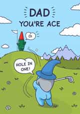 Funny Father's Day Card - Golf - Dad, You're Ace created by Cheeky Legends