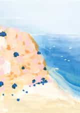 Arty Just Because Card - Mediterranean Ocean Cliff - Blank created by Meg Crocker