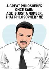Funny Birthday Card - David Brent The Office - Great Philosopher created by Sundiva Designs