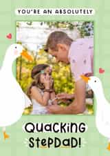 Personalised Father's Day Photo Card created by Joanne Hawker - Cute Father's Day Card - Ducks - Quacking Stepdad
