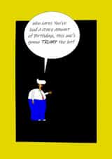 Funny Birthday card featuring Donald Trump created by Mike Ryan