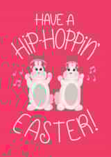 Cute Easter Card - Hip-Hoppin' Easter - Bunnies Dancing created by Angelicabydesign