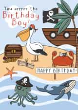 Cute Birthday Card - For Him - Pirate created by Little Prints Fred Designs
