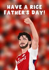 Punny Football Father's Day Card - Declan Rice - Arsenal created by Pink Peach Cards