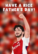 Punny Football Father's Day Card - Declan Rice - Arsenal created by Pink Peach Cards