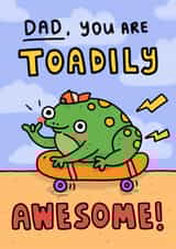 Funny Father’s Day/Birthday Card - For Dad - Skateboarding Toad created by Wren & Wilson