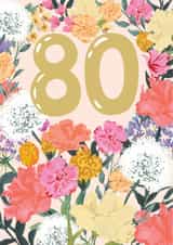 Pretty 80th Birthday Card - For Her - 80 Today created by Louise Tiler