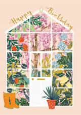 Pretty Birthday Card - Greenhouse - For Her created by Louise Tiler