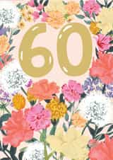 Pretty 60th Birthday Card - For Her - 60 Today created by Louise Tiler
