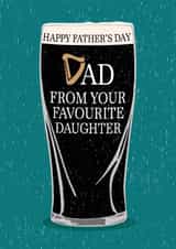 Classic Father's Day Card - Guinness - Favourite Daughter created by Gellie Design