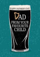 Classic Father's Day Card - Guinness - Favourite Child created by Gellie Design