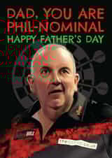 Darts Father's Day Card - Phil Taylor - Pun created by AbiGoLucky