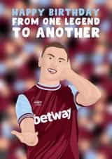 West Ham Birthday Card - Football - Jarrod Bowen created by Pink Peach Cards