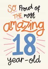 Classic Birthday Card - 18th - So Proud created by Christine Cuddihy Illustration