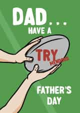 Rugby Fathers Day Card - Rugby League - Pun created by ZB CREATIVE