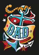 Arty Father's Day Card - Anchor Tattoo created by Stormy Knight