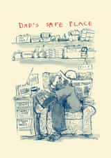Classic Father's Day Card - Dad's Safe Place - Den - Armchair created by Poet and Painter