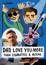 Personalised Father's Day Photo Card created by @AimeeStevens.Design - Funny Father's Day Card - Oasis - Cigarettes And Alcohol