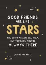 Heartfelt Love & Friendship Card - For Friends - Good Friends Are Like Stars created by Kreate Paper Co.