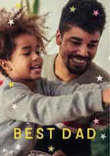 Personalised Father's Day Photo Card created by AniSomi - Classic Father's Day Card - Best Dad - Colourful Stars
