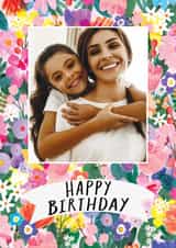 Personalised Birthday Photo Card created by Katt Jones - Pretty Birthday Card - Floral Photo Frame