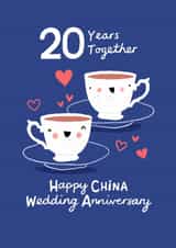 Cute Anniversary Card - 20th - China created by Nicola Watson