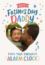 Personalised Father's Day Photo Card created by Dotty Black - Funny Father's Day Card - Favourite Alarm Clock
