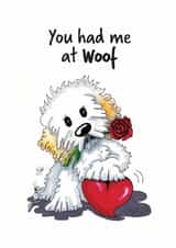Cute anniversary or 'sending love' card for significant other or dog parent created by MR. BISCUIT