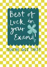 Classic Good Luck Card - Exams - Four Leaf Clover created by Sticky Tape Kate 