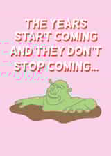 Shrek Birthday Card Old Card Years Boyfriend Girlfriend Dad Friend Funny Hunny created by Funny Hunny