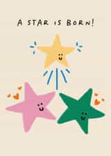 Cute New Baby Card - A Star Is Born - Stars created by HollieGraphik
