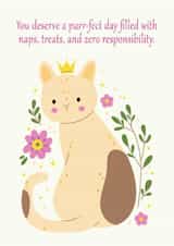 Cute & Funny Cat Birthday Card – Purr-fect Day for a Friend or Loved One created by Lina Skye