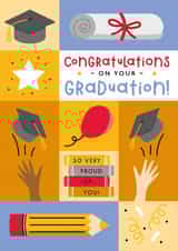 Cute Graduation Card - So Very Proud of You - Illustrations created by Joanne Hawker