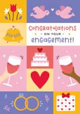 Cute Engagement Card - Doves - Rings created by Joanne Hawker