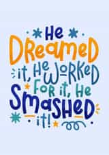 Fun Graduation Card - For Him - He Smashed It! created by Joanne Hawker