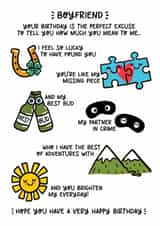 Cute Birthday Card - For Boyfriend - Brighten My Everyday created by Lyndsay Moon