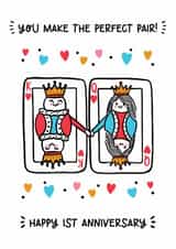Cute Anniversary Card - 1st - Playing Cards Pair created by Lyndsay Moon