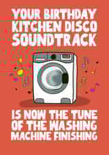 Funny Birthday Card - Kitchen Disco - Washing Machine created by Pickled Prints