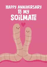 Cute Anniversary Card - Soilmate - Worms created by Giddy Kipper