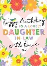 Classic Birthday Card - To A Lovely Daughter-In-Law - Flowers created by Michelle Fiedler Design