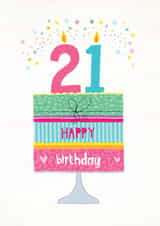 Classic Birthday Card - 21st - Cake created by Pencilface