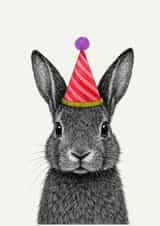 Cute Birthday Card – Party Bunny created by Vicky