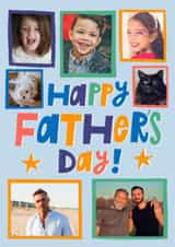 Personalised Father's Day Photo Card created by @AimeeStevens.Design - Classic Father's Day Card - Colourful Photo Frames