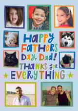 Personalised Father's Day Photo Card created by @AimeeStevens.Design - Classic Father's Day Card - Thanks For Everything Dad